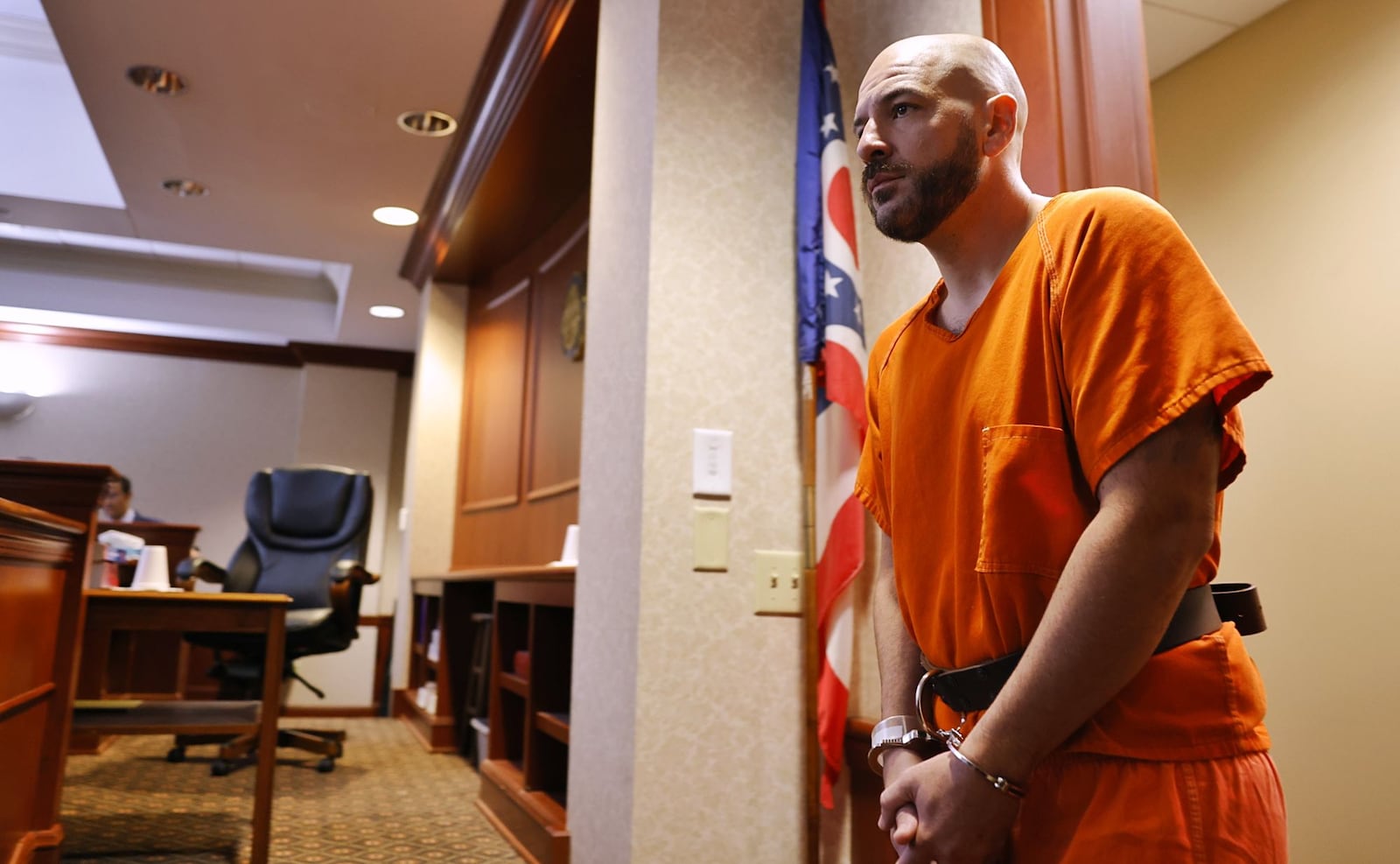 Justin Dennis appeared for an arraignment after his indictment on 8 counts of sexual battery involving a student while he was a teacher at Lakota East High School. NICK GRAHAM/STAFF