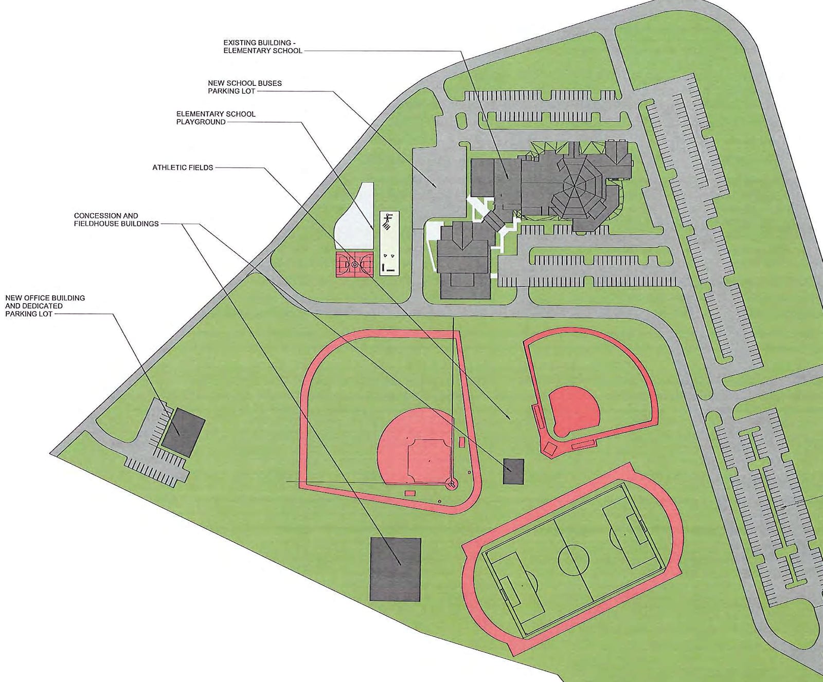 Cincinnati Christian Schools plan to construct an athletic complex at the Tri-County Baptist Church complex it is buying. Plans call for the conversion of the church into an elementary school for grades pre-school through six. Contributed photo