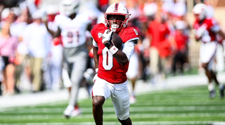 Miami receiver Keith Reynolds returns a kickoff for a touchdown against UNLV last week at Yager Stadium. KYLE HENDRIX / CONTRIBUTED