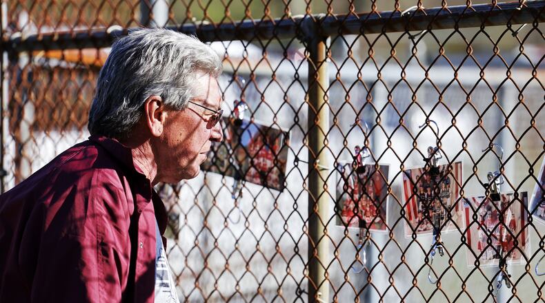 Virgil Cook, a lifelong Hamilton resident who has coached baseball and softball for over 30 years in Lindenwald, had a field (diamond 9) dedicated in his honor at Joyce Park Thursday, April 14, 2022 in Hamilton. NICK GRAHAM/STAFF