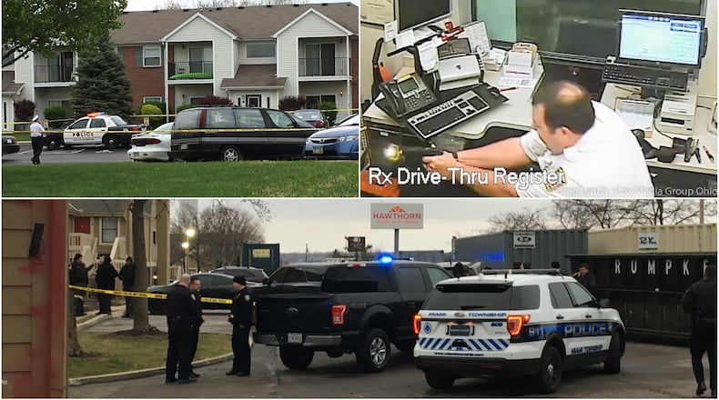 From left: A Hamilton police officer shot and killed an armed man during a confrontation at an apartment complex Saturday, according to police; A two-month internal investigation into the fatal officer-involved shooting at Walgreens in Hamilton that killed a 34-year-old man in a robbery attempt found no fault in Officer Kevin Ruhl’s use of force; A grand jury in Montgomery County declined charges against three R.A.N.G.E. Task Force officers involved in a January shooting, according to the Montgomery County Prosecutor’s Office.
