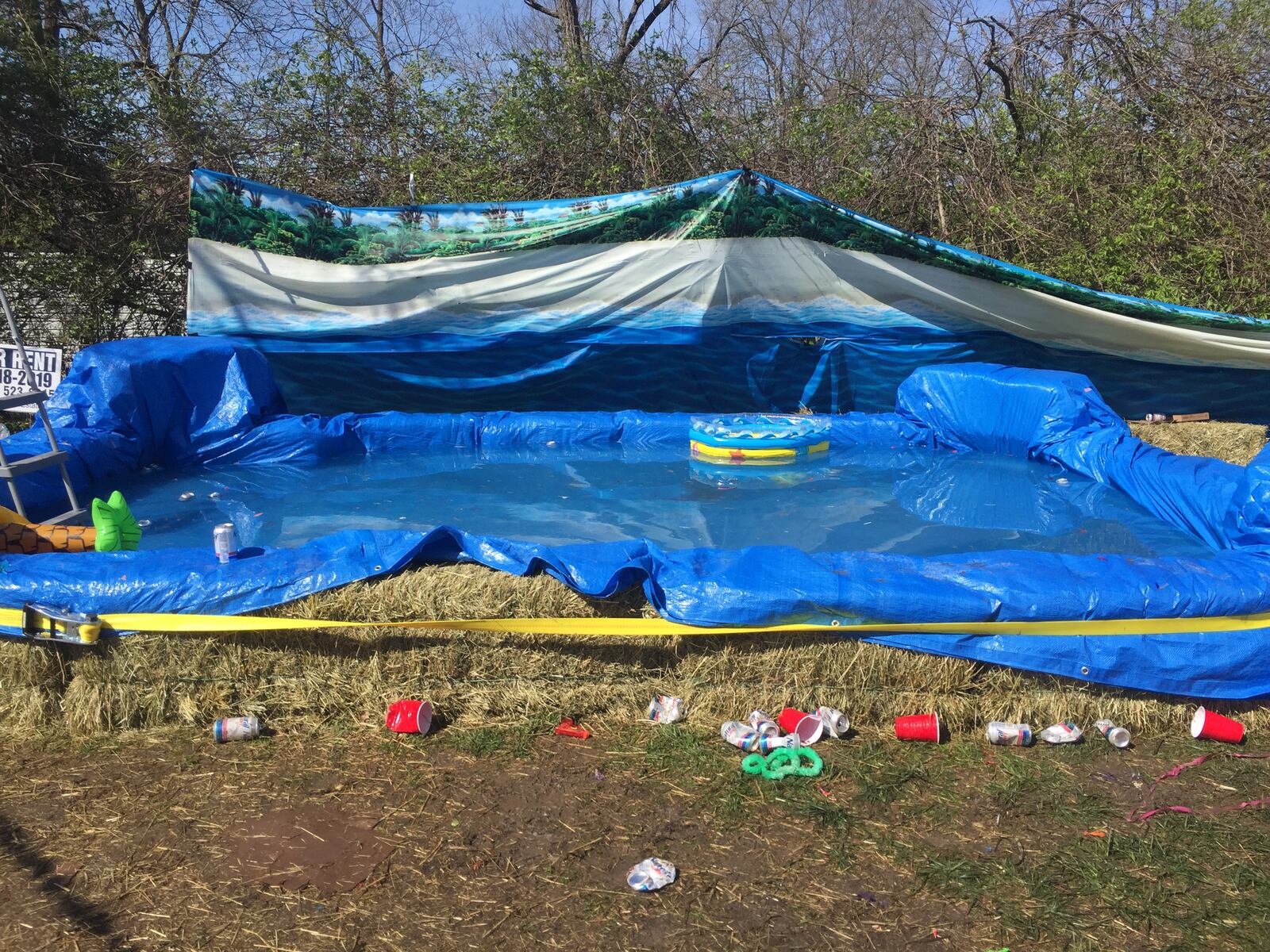 A photo of the makeshift pool in Oxford where Ryan Custer was injured. CONTRIBUTED/OXFORD POLICE