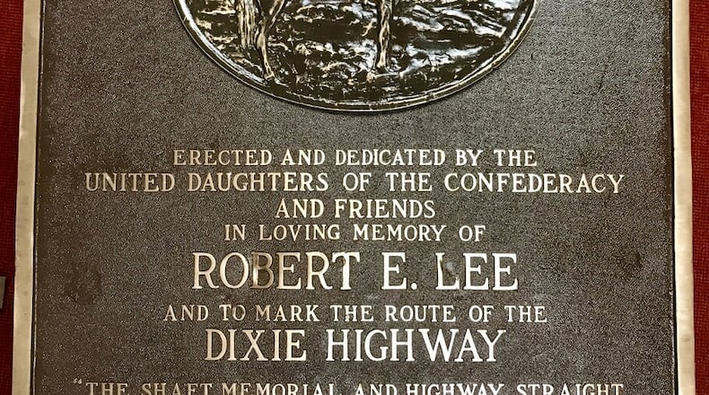 A 90-year-old marker honoring Confederate Gen. Robert E. Lee and the Dixie Highway will be returning in a new location that is on privately owned property. CONTRIBUTED