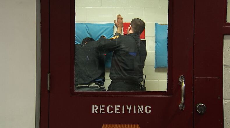 Scene from the Montgomery County Jail. A recent study found 35.4 percent of people in local jails have not been convicted of a crime, but are awaiting trial. In most cases, the study found, the inmates are being held because they could not afford bond. BYRON STIRSMAN/STAFF
