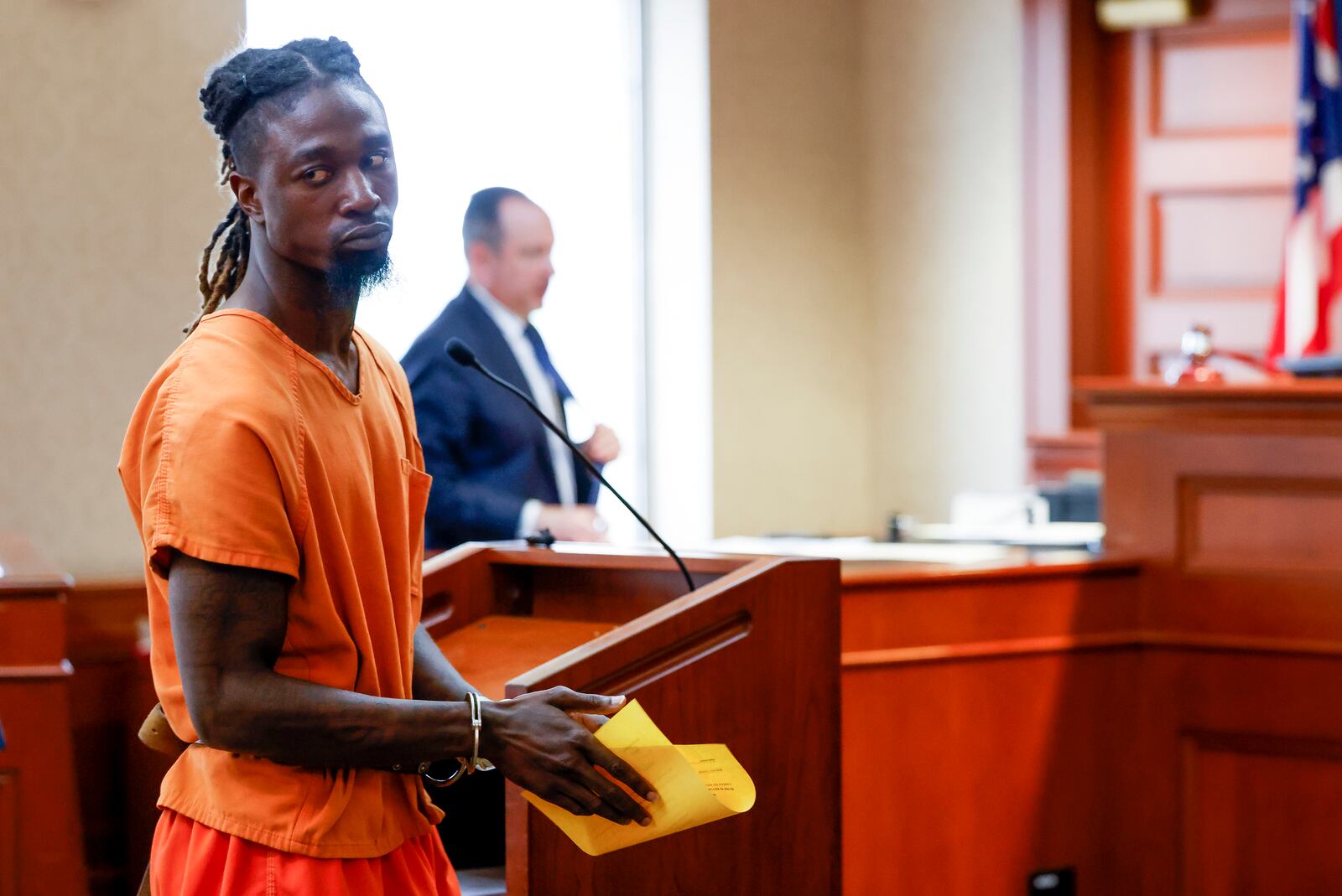Tai'Je Goolsby was arraigned in Butler County Common Pleas Court charged in the 2019 murder of Londale Harvey Tuesday, June 13, 2023 in Hamilton. Bond was set at $1 million. NICK GRAHAM/STAFF
