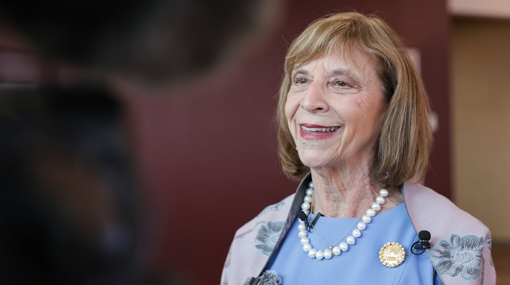 First Lady Fran DeWine speaks to reporters following an event at CareSource on North Main Street in downtown Dayton on Wednesday, Feb. 4. BRYANT BILLING / STAFF