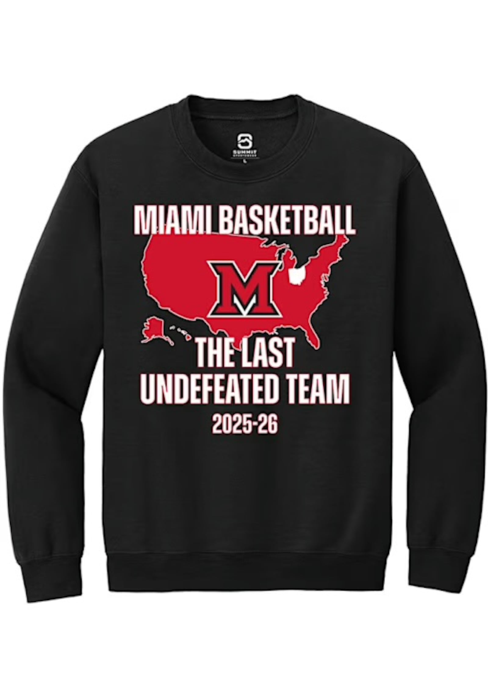 The bright national spotlight of a nationally televised home game tonight for Miami University’s men’s basketball team – the only undefeated squad in America - is also lighting up sale of RedHawks swag, said school officials. This week saw Butler County Rally House sports apparel stores offer special, undefeated versions of Miami clothing. (Provided)