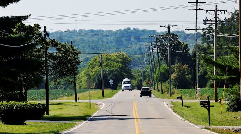 The intersection of Eaton and Taylor School roads in St. Clair Township was the site of a deadly crash on Aug. 23, 2021, that killed a 9-year-old girl and hospitalized another 14-year-old. NICK GRAHAM / STAFF