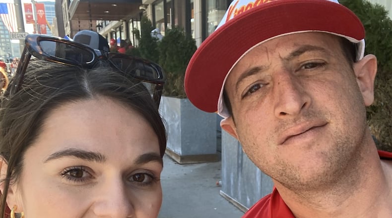 Bekah and Nick Berardi attended Wednesday's Super Bowl rally in Kansas City where one person was killed and 22 injured. They left minutes before the shots were fired and walked away from the violence. SUBMITTED PHOTO