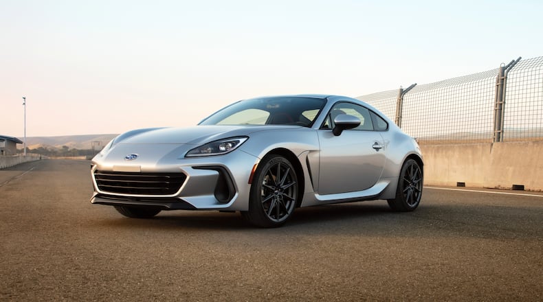 This photo provided by Subaru shows the 2026 BRZ, a rear-wheel-drive coupe that ensures fun behind the wheel even if it's not the most practical choice. (Courtesy of Subaru of North America via AP)