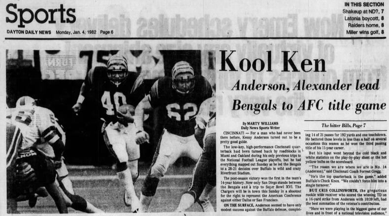 Dayton Daily News sports section from Jan. 4, 1982.
