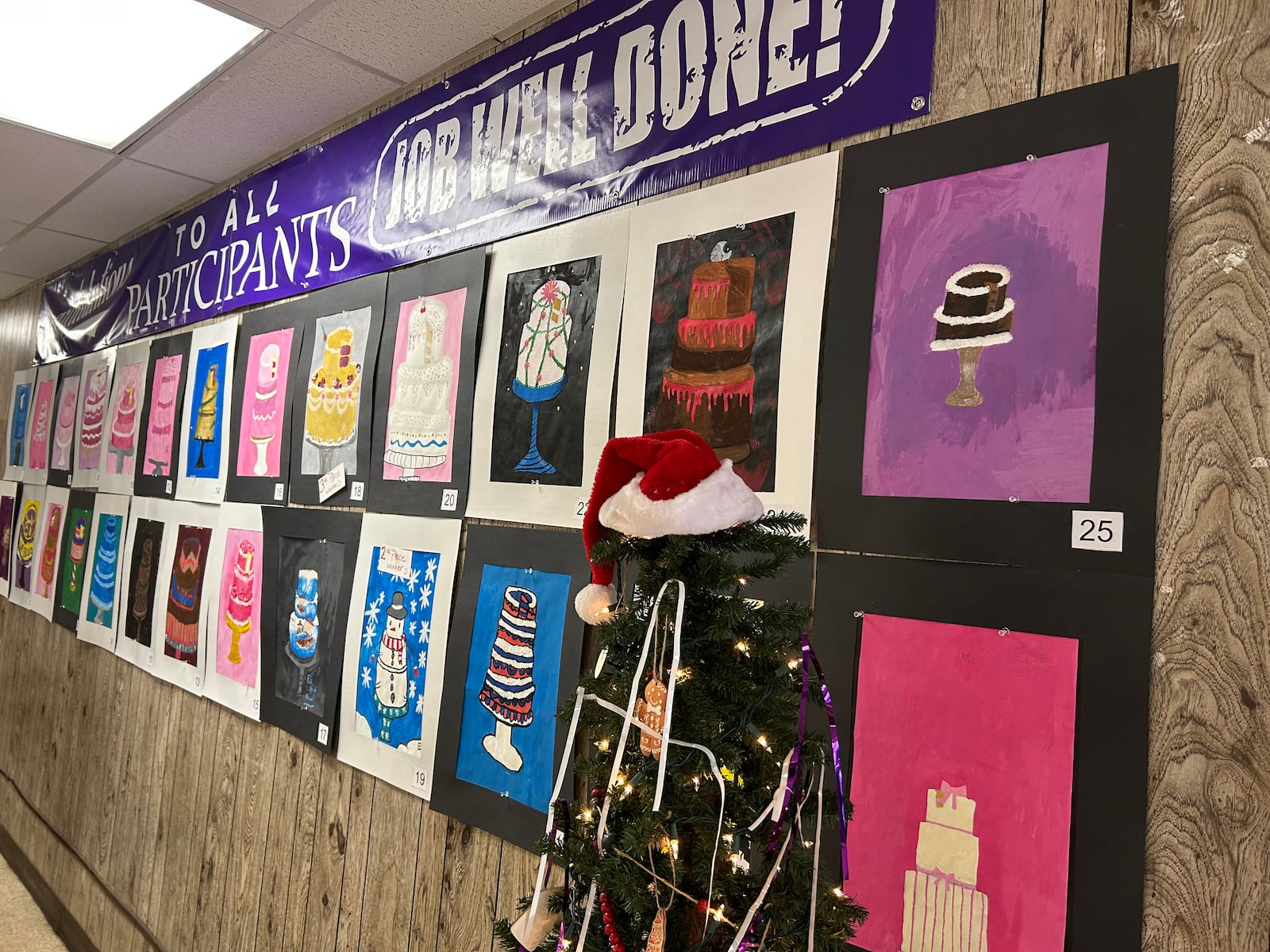 Twenty-six Middletown Middle School seventh-graders had their cake drawings judged by customers at Central Pastry Shop. The three winners had their drawings made into cakes by designer Jennifer Coby and shop owner Vera Slamka. RICK McCRABB/CONTRIBUTOR