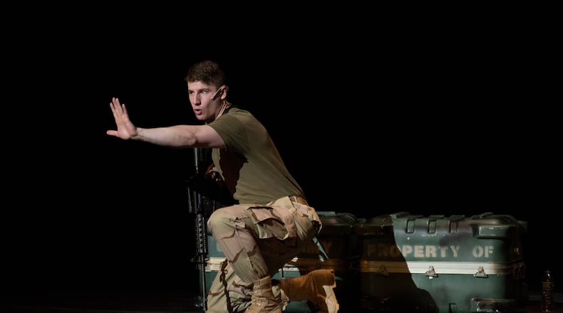 Shakespearean actor Dave Kaplinksy will portray Ryan Smithson in the theatrical version of Smithson’s memoir, “Ghosts of War: The True Story of a 19-Year-Old GI,” at the Aronoff Center on Friday, Dec. 9. MIKE BOETTCHER/DESDELAN PHOTOGRAPHY
