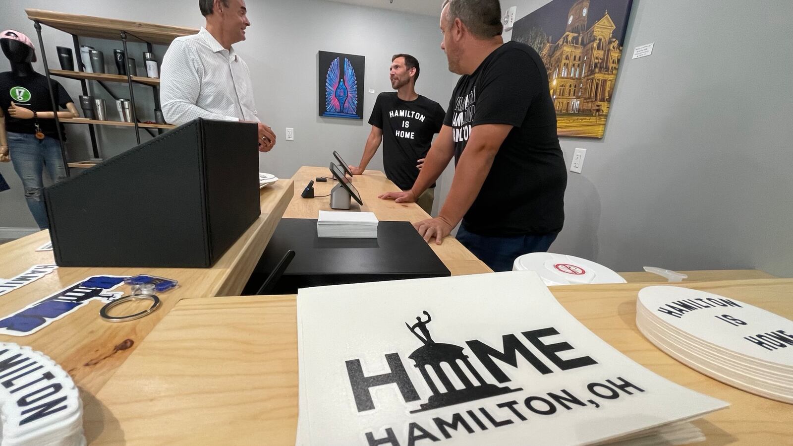 The Hamiltonian, a magazine that covers Hamilton news, events, organizations, and activities, relocates to 224 High St. in downtown as it opens its retail shop featuring exclusive Hamilton merchandise. MICHAEL D. PITMAN/STAFF 