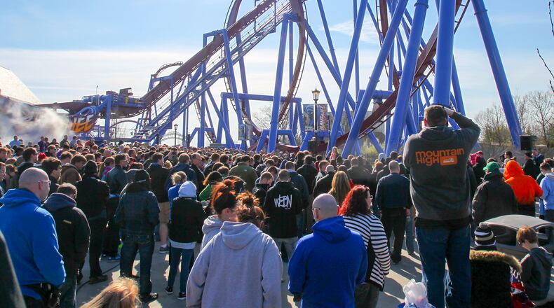 Kings Island debuted their new roller coaster, Banshee, during a media preview day, Thursday, April 17, one day before Kings Island opens to the public for the season on April 18, 2014. GREG LYNCH / STAFF