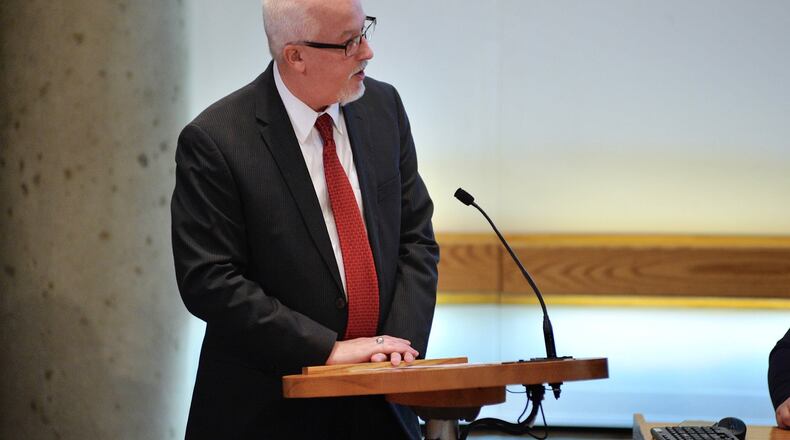 Doug Adkins said Tuesday was a very sad day for him as he was to be terminated as Middetown’s city manager. He made his comments during the “citizen comments” portion of the Middletown City Council meeting saying he was not there to complain, but to say thank you for the opportunity to serve as city manager. Later in the meeting, council unanimously terminated Adkins’ employment. He will be paid his salary until Feb. 5 as provided by the city charter. NICK GRAHAM/STAFF