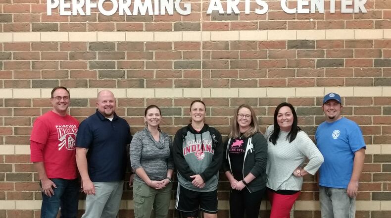 Dougie & Ray's introduced its Lunch It Forward program with the Fairfield City Schools during the Oct. 14 school board meeting. Pictured are board members and donors for the Lunch It Forward Program. From left, donor Scott Clark with First Financial Bank, Dougie & Ray's founder Ted McDaniel, board member Amy Mays, board member Tiphanie Howard, Board member Brittany Frey, donor Dee Dee Ollis, donor Jason Smith, president of LIndenwald Kiwanis. PROVIDED