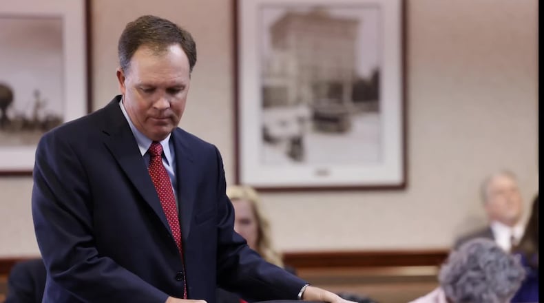 Former Butler County Auditor Roger Reynolds was found guilty on Dec. 21, 2022 in Butler County Common Pleas Court for unlawful interest in a public contract, a fourth-degree felony. Reynolds was found not guilty of three felony charges and one misdemeanor charge. He is scheduled to be sentenced Feb. 15 by Visiting Judge Daniel Hogan. FILE