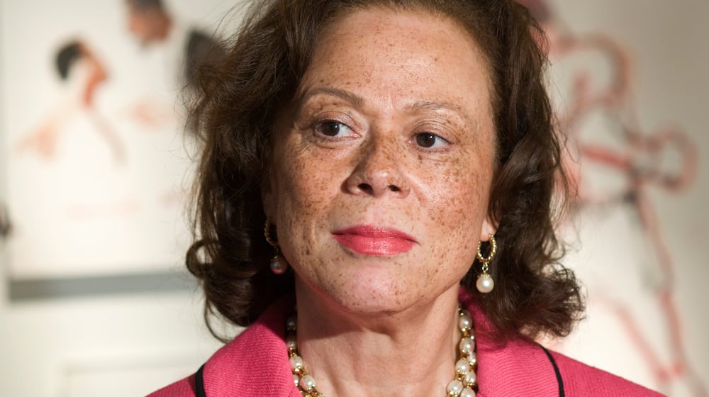 FILE - Lonnie Ali, wife of boxing legend Muhammad Ali, appears at the Muhammad Ali Center in Louisville, Ky., on Jan. 13, 2012. (AP Photo/Brian Bohannon, File)