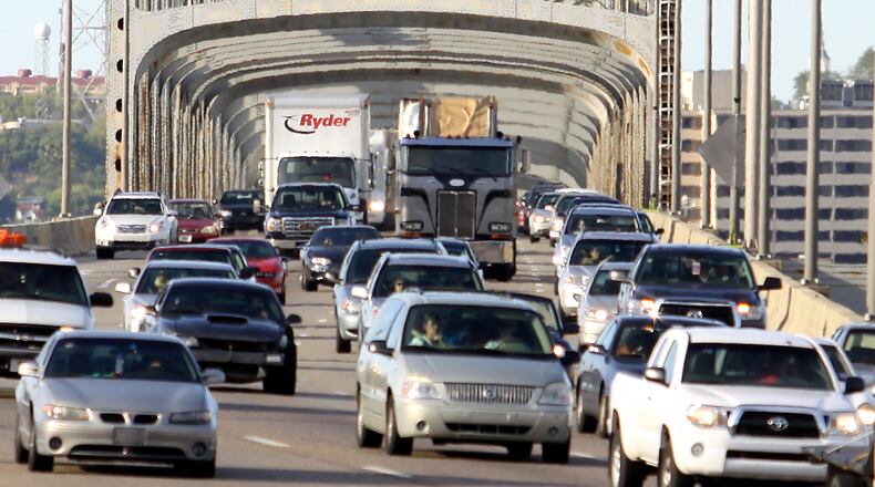 Motorists cross over the Brent Spence Bridge from Ohio in Kentucky. STAFF FILE/2011