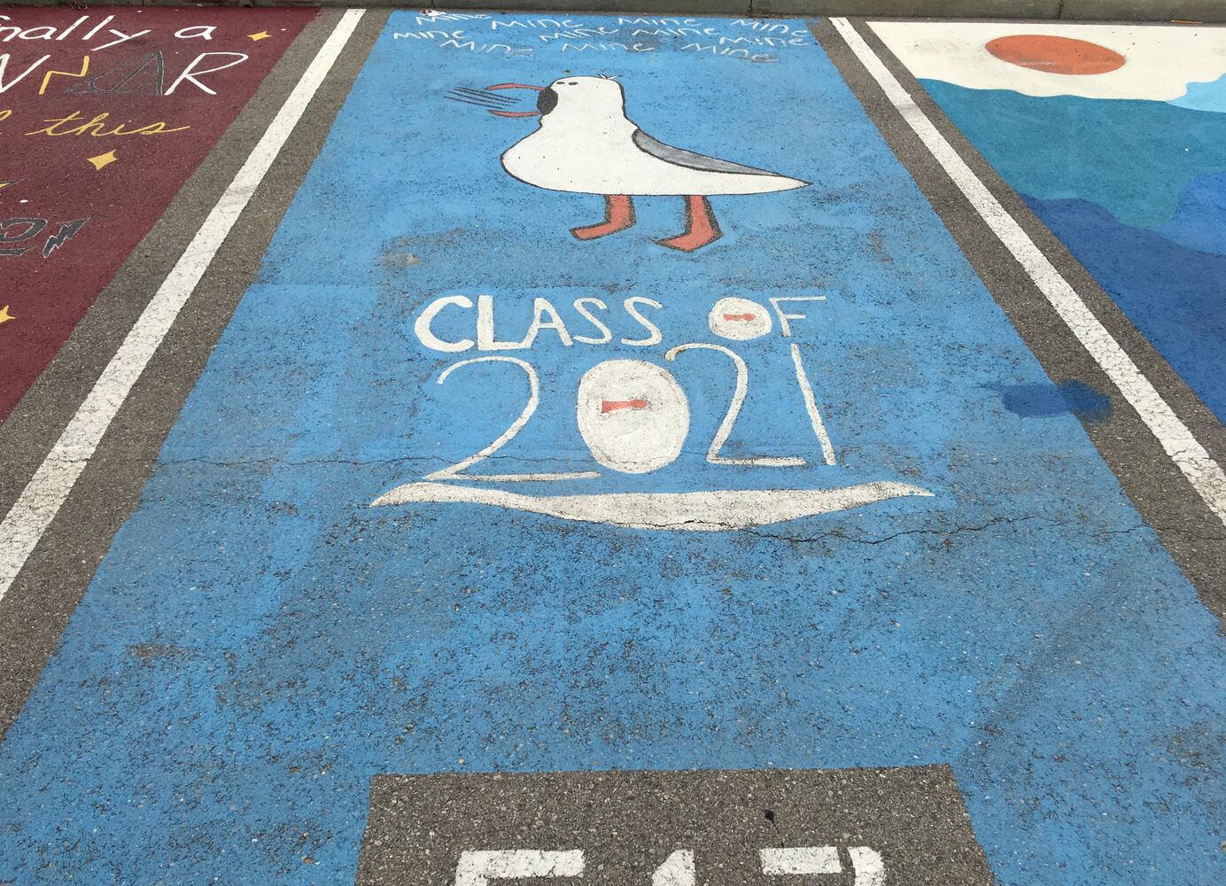 Middletown High School Seniors painted their parking lot spaces for the '21-22 school year.