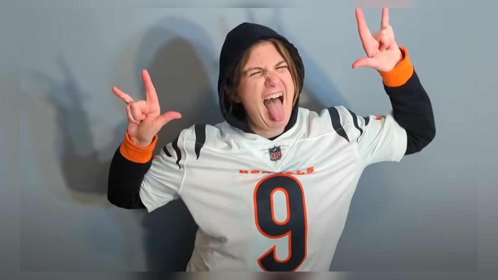 Erinn Lewis, a Bengals fan living in Kansas City, wrote with her husband a parody song about Cincinnati Bengals quarterback Joe Burrow. YOUTUBE/ERINN LEWIS