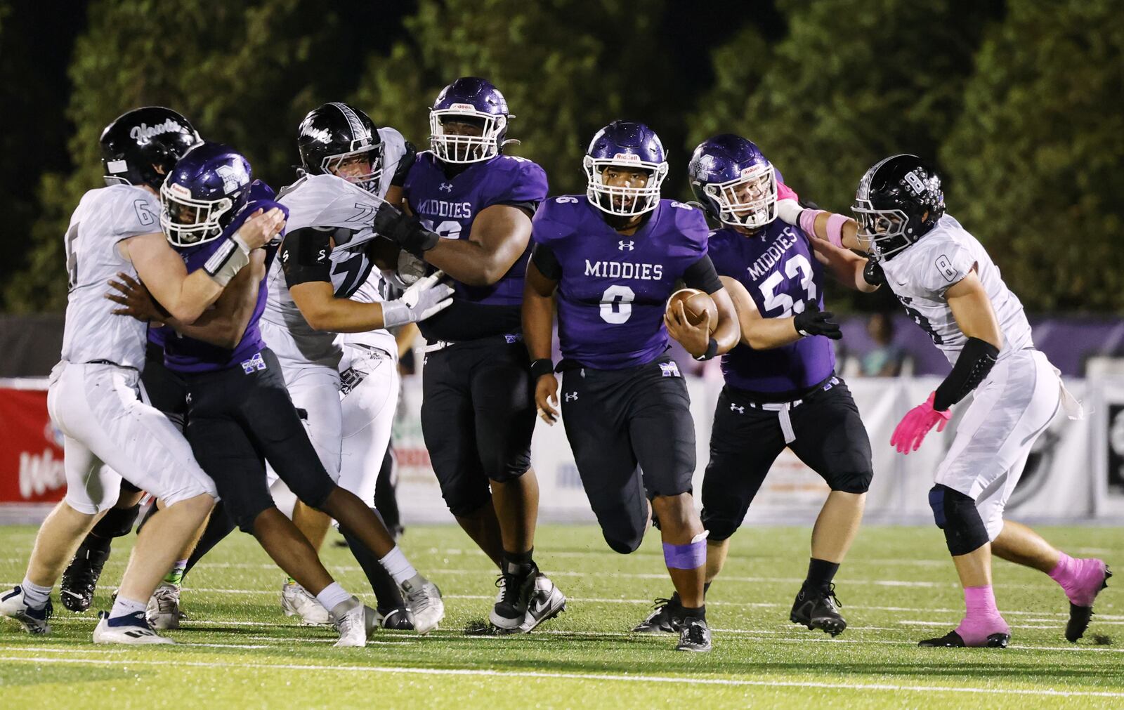 Middletown quarterback Joseph Ward carries the ball during their football game against Lakota East Friday, Oct. 3, 2025 at Barnitz Stadium in Middletown. The Middies won 27-6. NICK GRAHAM/STAFF