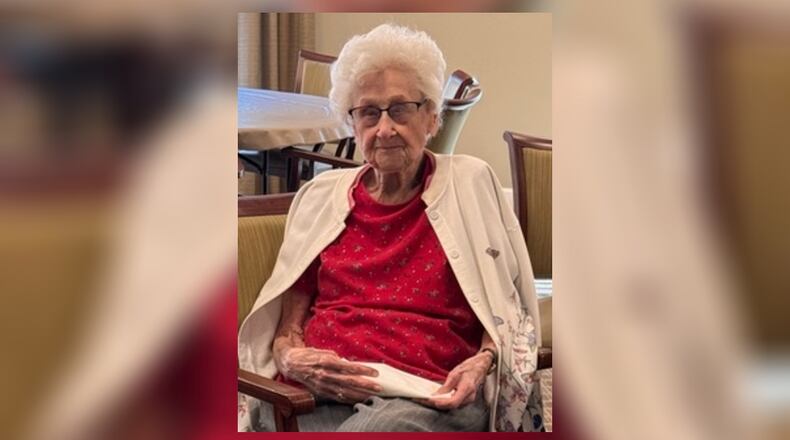 Mary Maurer, 103, of Monroe, was presented the Lifetime Outstanding Soroptimist Award last week during a Middletown Soroptimist meeting. She has been a member for 66 years. SUBMITTED PHOTO