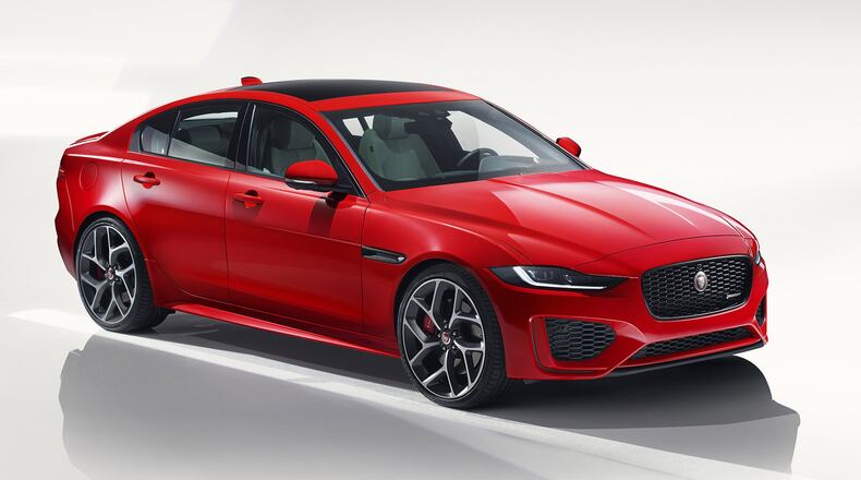 An enhanced exterior design of the 2020 Jaguar XE offers a more assertive appearance with new front and rear bumpers, new grille design and premium all-LED headlights and tail lights with distinctive LED signatures as standard. The all-new interior features beautiful details and premium materials, including standard leather upholstered seats and soft touch materials. Jaguar photo