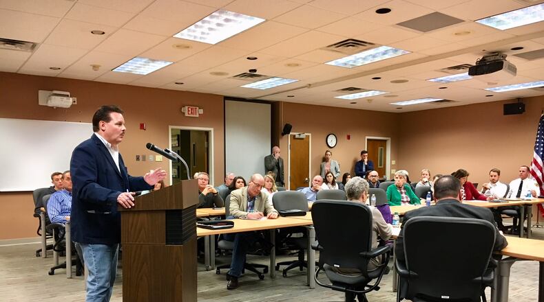 About a dozen residents spoke this week to Hamilton Board of Education members and shared their thoughts on Butler County Sheriff Richard Jones’ idea of arming teachers who volunteer to be trained to have access to handguns while in school.