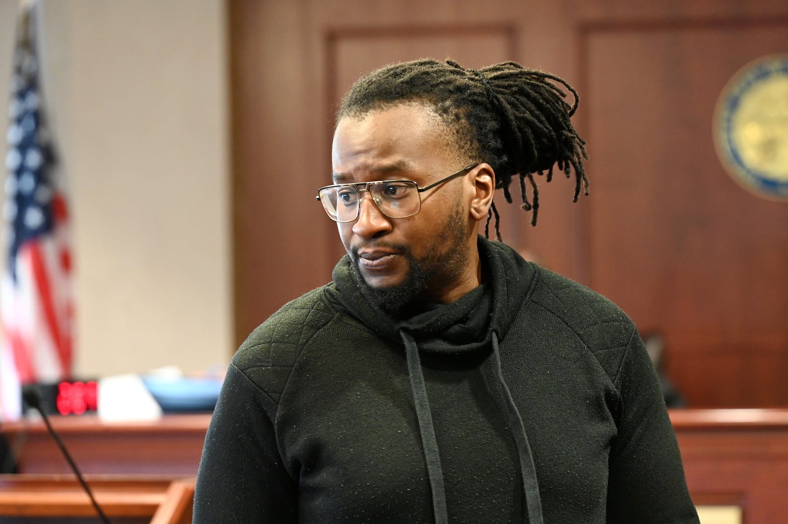 Anthony Folkes, 32, of Fairfield, faces multiple charges involving an altercation with a Hamilton police officer. Folkes was indicted on resisting arrest, assault and strangulation. He was released on an OR bond. Pictured is Folkes in Butler County Common Pleas Court on Tuesday, May 6, 2025. MICHAEL D. PITMAN/STAFF