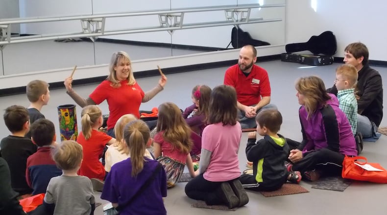 Instructors at the Fitton Center’s 2016 arts sampler event helped kids create some music in the Making Music activity. CONTRIBUTED