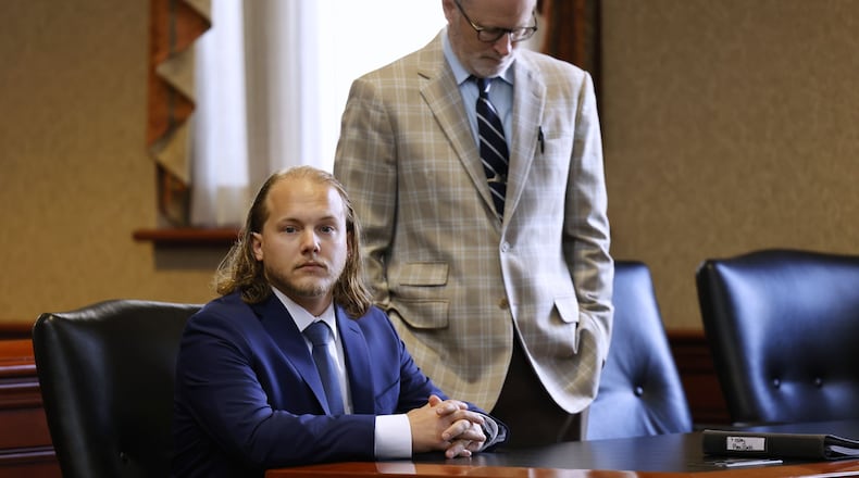 Trevor Fraley of Madison Twp. was sentenced to a maximum of 35 years in prison Tuesday after pleading guilty to 16 counts of pandering sexually oriented matter involving a minor NICK GRAHAM/STAFF