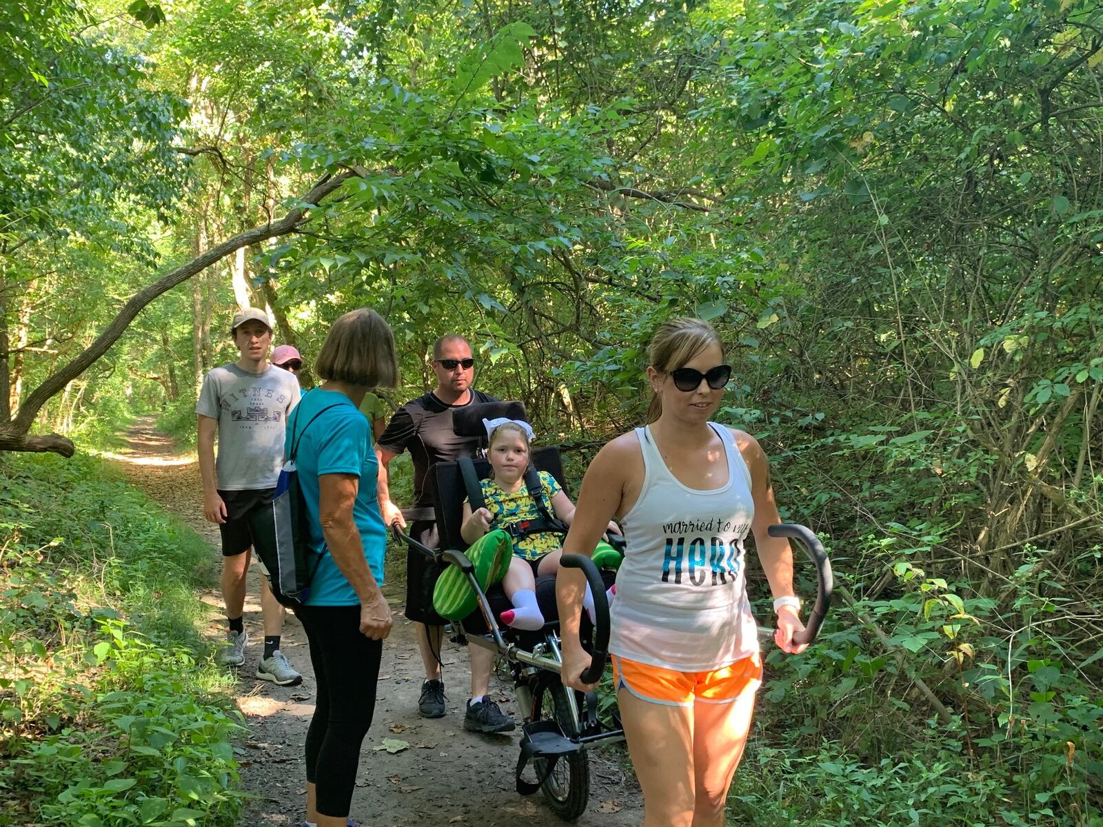 Chloe Whitacre enjoys a hike at Rentschler Forest near Hamilton with the help of Luke5Adventures. CONTRIBUTED