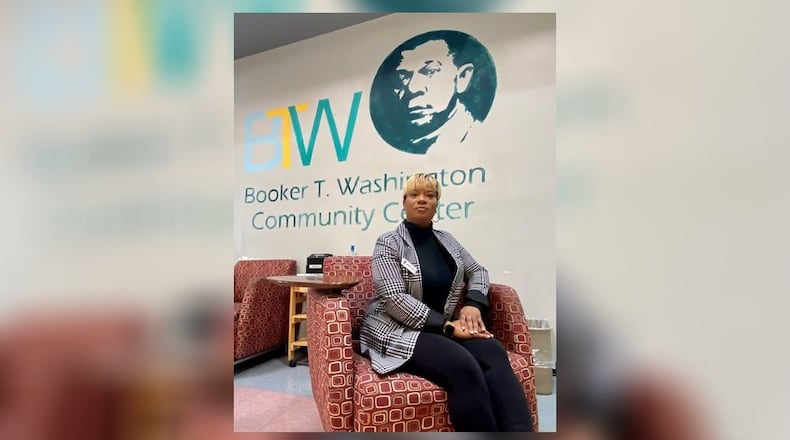 Booker T. Washington Community Center Director Ebony Brock said she's "very optimistic" about the future of Black history. Pictured is Brock in the lobby of the BTW Center on South Front Street on Feb. 8, 2023. MICHAEL D. PITMAN/STAFF