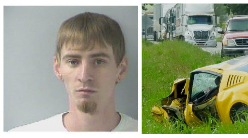 Larry Gray II (left) pleaded guilty to aggravated vehicular homicide for the death of Laura Cheek. Cheek was killed on Aug. 17 when her black Ford Mustang was hit head-on by Gray’s yellow Mustang on Ross-Millville Road. STAFF FILE