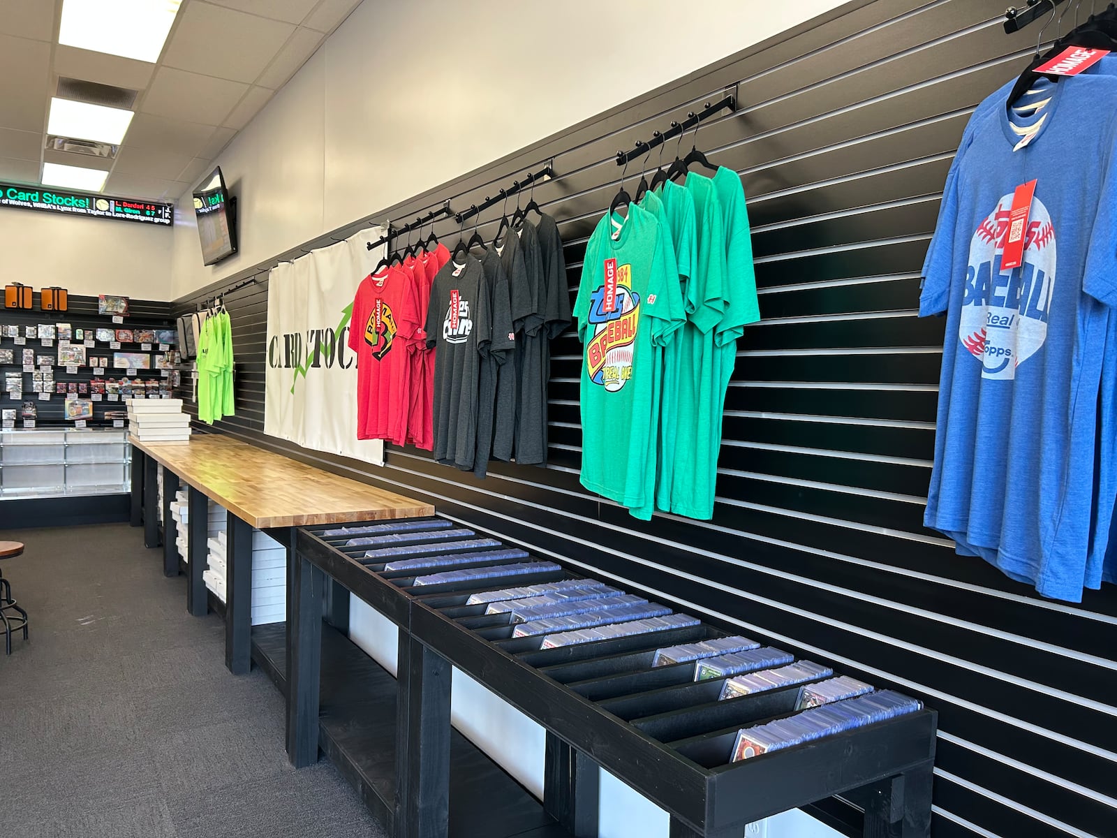 Besides selling packs of cards, Card Stocks in Monroe offers single cards,  supplies and T-shirts. RICK McCRABB/CONTRIBUTOR