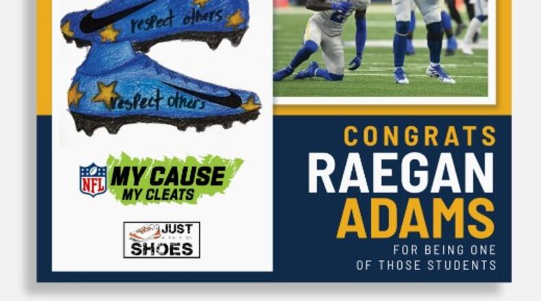 When an Indianapolis Colts football player takes the field for an upcoming game, he will be sporting a pair of designer cleats created by a Fairfield elementary student. Thanks to the NFL’s “My Cause My Cleats” charitable campaign, a Central Elementary student will be one of eight students in Ohio to design a cleat for NFL players. (Provided)