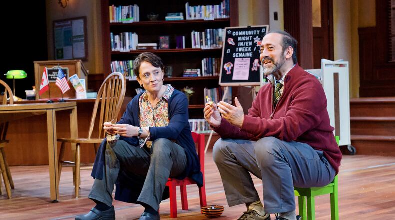 Kelly Mengelkoch and James Rana perform in the Human Race Theatre Company's production of "A Distinct Society." Human Race executive director Kappy Kilburn is one of 25 Ohio arts representatives in the first cohort of Creative Ohio's Advocacy Leadership Institute. CONTRIBUTED PHOTO