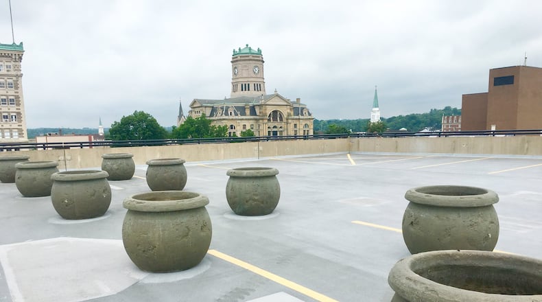 The rooftop level of Hamilton’s McDulin Parking Garage will be a new place to eat and relax in the city’s downtown area, with some local restaurants and micro-breweries delivering to it. CONTRIBUTED