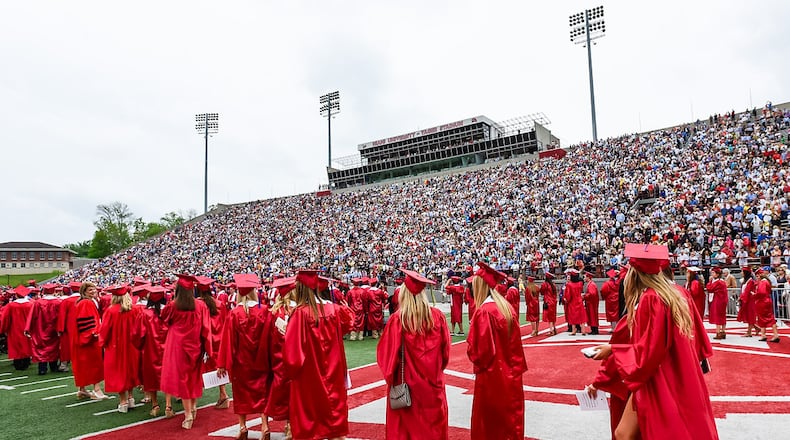 FILE PHOTO: Miami University held their 2015 Spring Commencement ceremony Saturday, May 16, at Yager Stadium in Oxford. NICK GRAHAM/STAFF