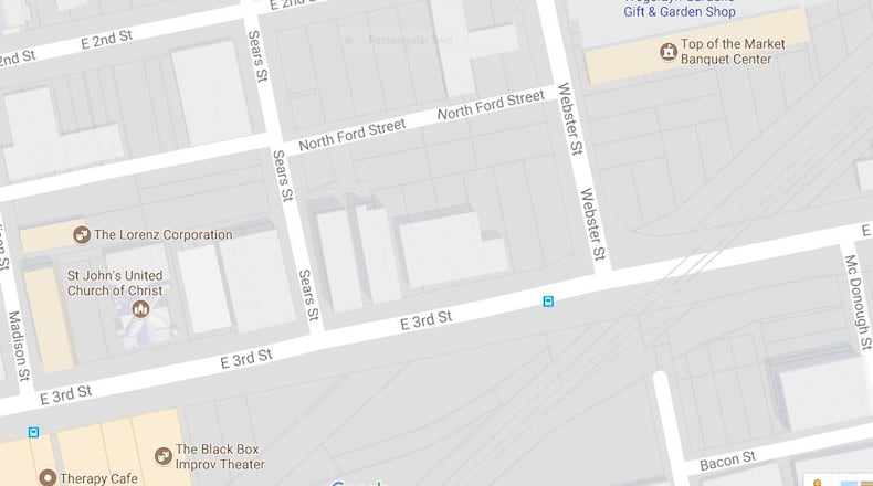 A recently approved Dayton-Montgomery County Port Authority resolution on a parking lot at East Third and Webster may set the stage for further development in this Webster Station neighborhood. Google image.