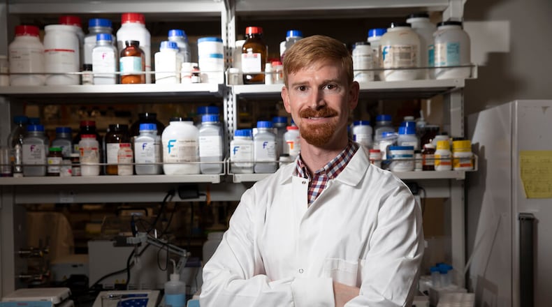 A Miami University instructor, who has more than a dozen patent applications in chemical and biological engineering, has been selected to join a nationally elite group. Andrew Jones – an assistant professor at Miami’s Department of chemical, paper and biomedical engineering – and his research has led to 13 patent applications and wide acclaim for his work. 	Jones was recently chosen one of 95 of America’s “foremost emerging academic inventors” and is now a senior member of the National Academy of Inventors. (Provided Photo\Journal-News)