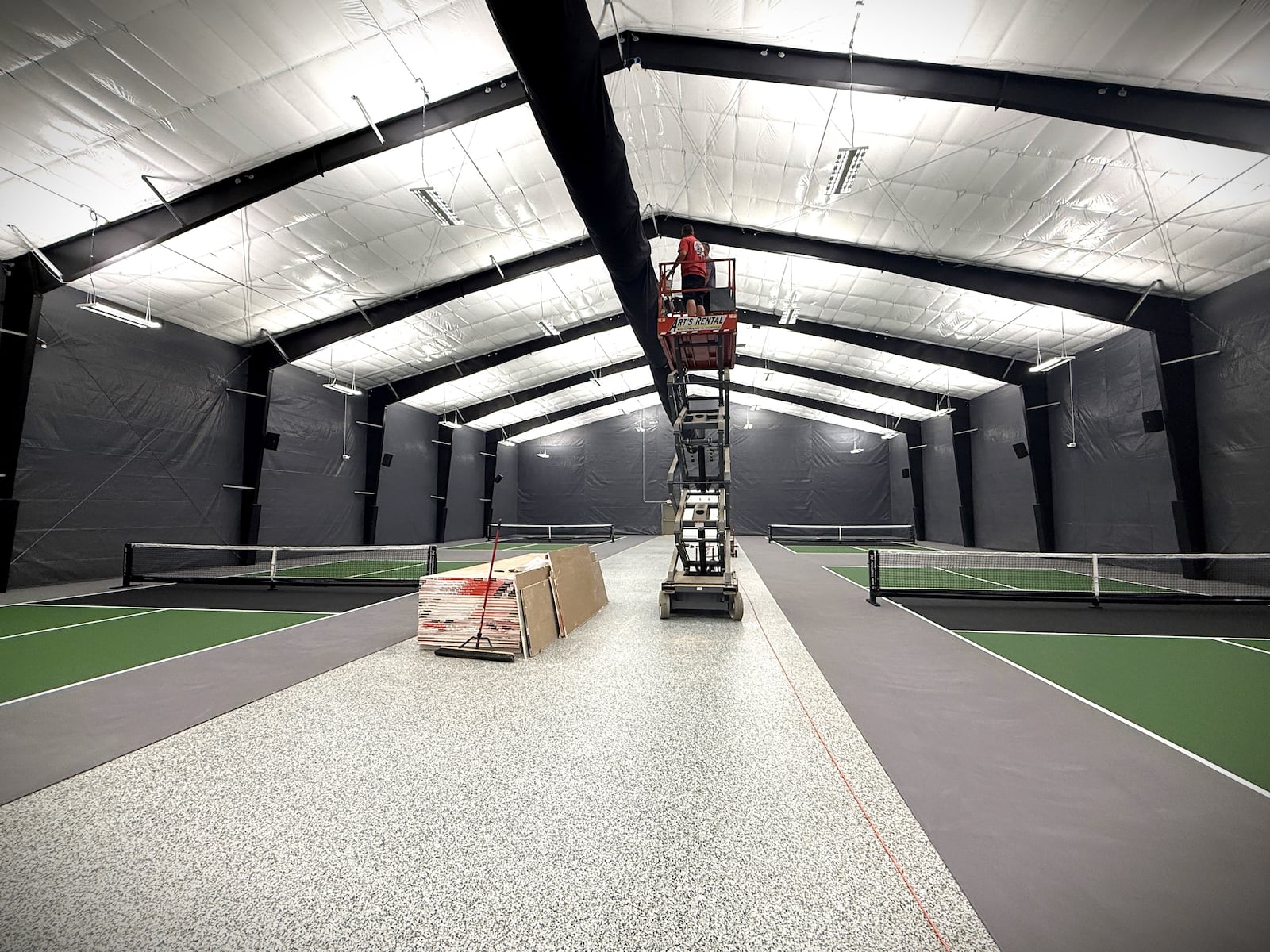 Black Barn Pickleball at 4740 Linden Ave. in Riverside could be weeks away from opening. CORNELIUS FROLIK / STAFF