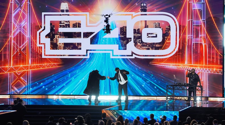 Rapper E-40 performs during the NFL Honors award show, Thursday, Feb. 5, 2026, in San Francisco. (AP Photo/Charlie Riedel)