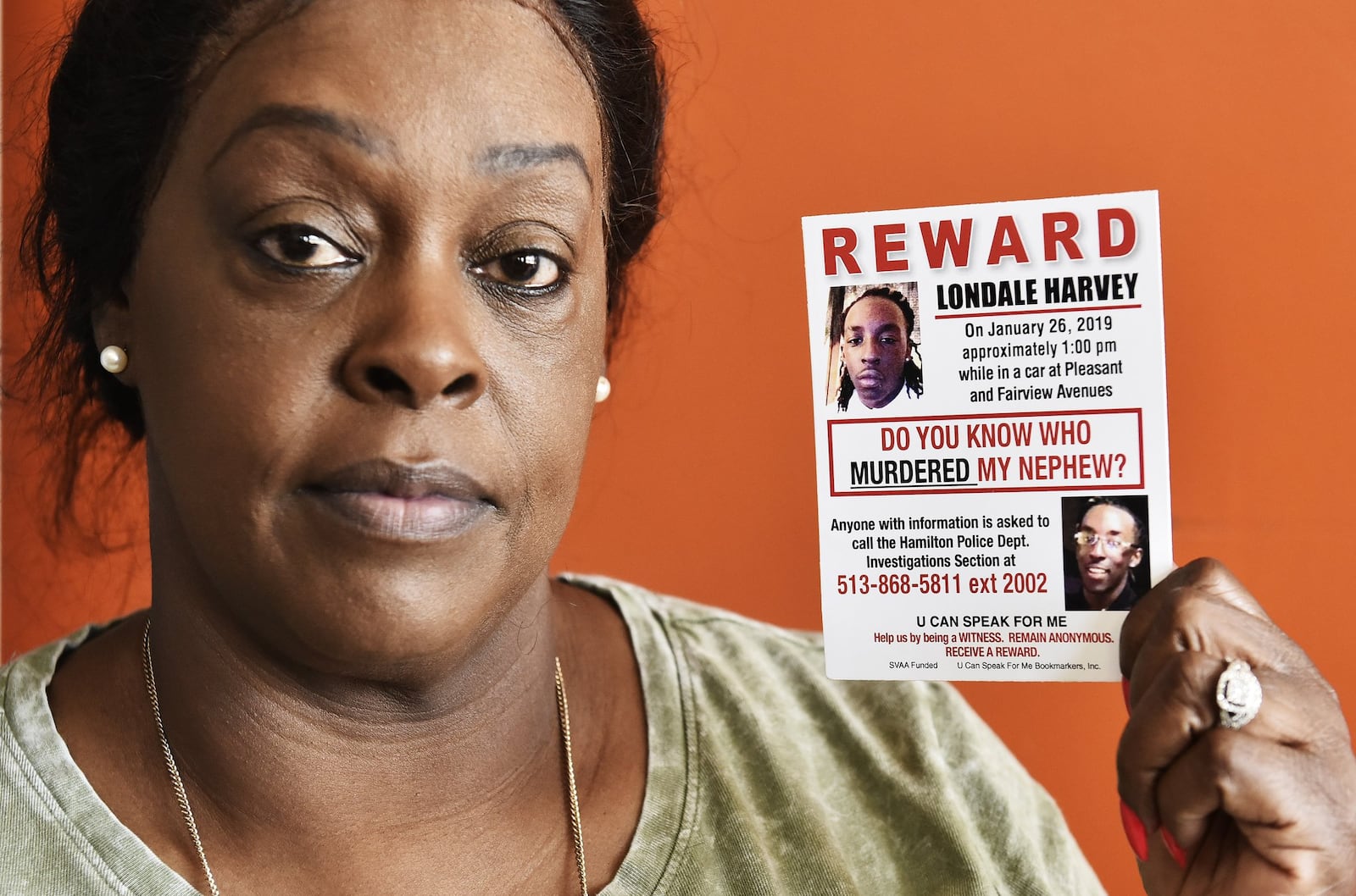 File photo: Sjuwana Springfield is the aunt of Londale Harvey, who was shot and killed in January 2019 during a drive by shooting in Lindenwald. She held a rally to raise awareness of gun violence and unsolved crimes. NICK GRAHAM/FILE