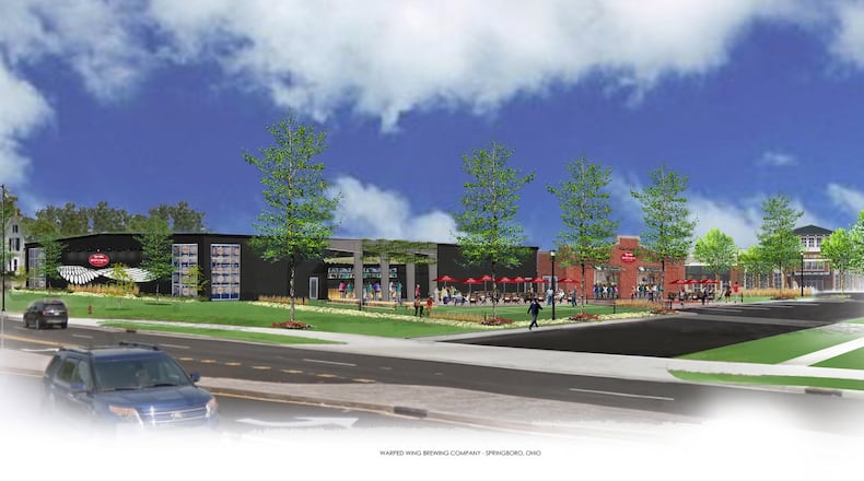 The Warped Wing Brewing Company Barrel Room & Smokery at Wright Station in Springboro will sit near Ohio 73. CONTRIBUTED