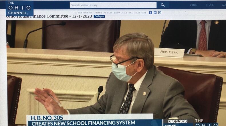 State Rep. John Patterson, one of the architects of Ohio's new school funding bill, discusses the plan during a House Finance Committee meeting this week.