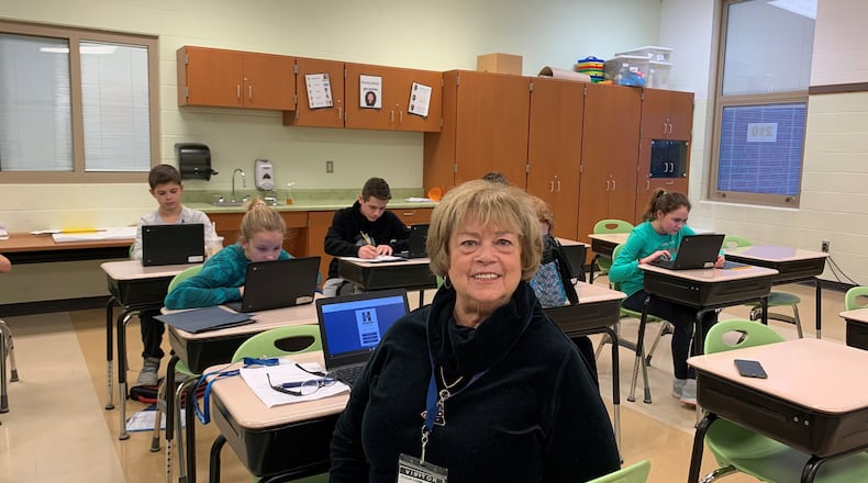 A past winner of the teacher of the year award at Hamilton s old Filmore Elementary now Highland Elementary now retired teacher Susan Damm has returned to her old school system as a volunteer at Highland and Bridgeport Elementary s Genius Hour extracurricular learning program. (Provided Photo/Journal-News)