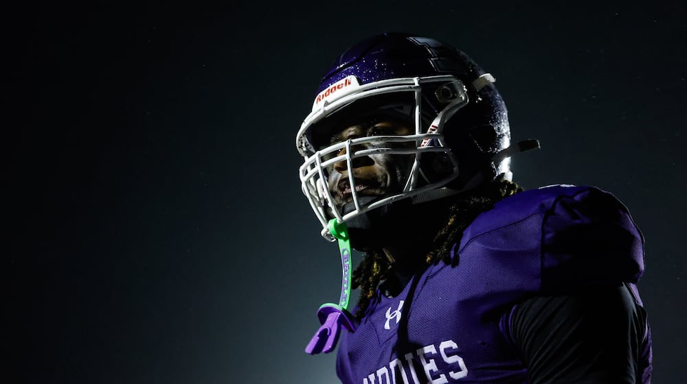 Middletown's Jordan Vann celebrates a touchdown during their Division I Regional football final against Wayne Friday, Nov. 21, 2025 at Trotwood Madison High School. Middletown won 21-14 to advance. NICK GRAHAM/STAFF